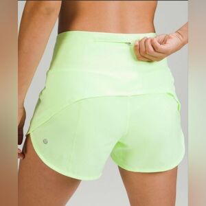 Lululemon Speed Up Shorts Women 4 Yellow Neon Mid Rise Lined Light  Athletic